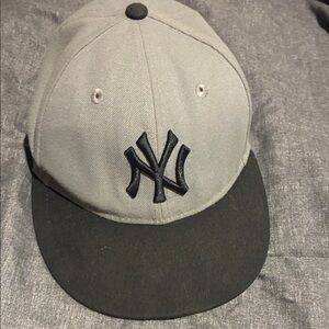 Gray and Black NY Logo Baseball Cap